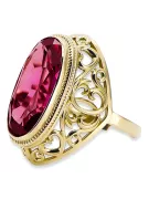 14K Yellow gold Ruby Ring Vintage craft vrc184y